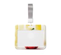 Woshuwo Porte-badge coulissant en plastique rigide à rayures verticales jaunes et blanches pour cartes de travail, porte-nom pour infirmières, bureau