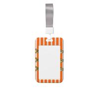Woshuwo Porte-badge coulissant en plastique rigide avec 3 sardines orange et blanc rayé pour le travail des infirmières ou du bureau