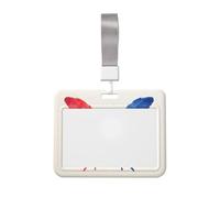 Woshuwo Porte-badge coulissant en plastique rigide avec ailes déployées - Pour infirmières et bureaux - Motif papillon - Rouge et bleu