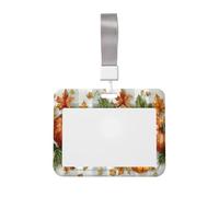 Woshuwo Porte-badge coulissant en plastique rigide avec citrouilles et feuilles d'automne pour infirmières et bureau