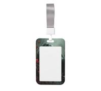 Woshuwo Porte-badge coulissant en plastique rigide avec deux corbeaux et fleurs rouges pour infirmières ou bureau