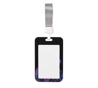 Woshuwo Porte-badge coulissant en plastique rigide avec deux têtes de squelettes noires pour le travail, les infirmières, le bureau