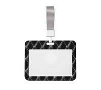 Woshuwo Porte-badge coulissant en plastique rigide avec diamants noirs et argentés pour cartes de travail pour infirmières et bureau