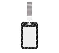 Woshuwo Porte-badge coulissant en plastique rigide avec diamants noirs et argentés pour cartes de travail pour infirmières et bureau