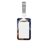 Woshuwo Porte-badge coulissant en plastique rigide avec drapeau américain et aigle pour le bureau des infirmières