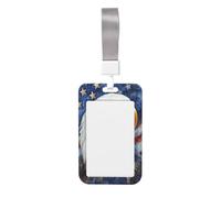 Woshuwo Porte-badge coulissant en plastique rigide avec drapeau américain et aigle pour le bureau des infirmières