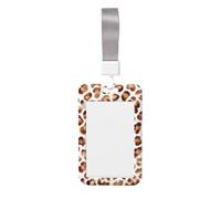 Woshuwo Porte-badge coulissant en plastique rigide avec imprimé léopard à pois marron pour infirmières et bureau