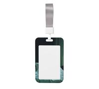 Woshuwo Porte-badge coulissant en plastique rigide avec inscription « Ghost Reading A Book in Bed » pour infirmières et bureau