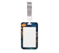 Woshuwo Porte-badge coulissant en plastique rigide avec inscription « Magical Forest Night » - Motif champignons - Pour infirmières et bureaux