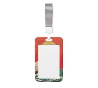 Woshuwo Porte-badge coulissant en plastique rigide avec inscription « The Sun Rising Over Waves » - Pour infirmières et bureaux