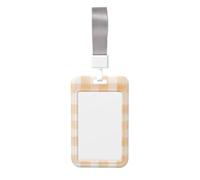 Woshuwo Porte-badge coulissant en plastique rigide avec motif à damier orange et blanc - Pour infirmières et bureau