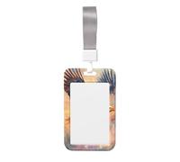 Woshuwo Porte-badge coulissant en plastique rigide avec motif aigle à tête blanche volant au coucher du soleil pour infirmières et bureau