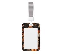 Woshuwo Porte-badge coulissant en plastique rigide avec motif champignons fantaisistes pour infirmières et bureau