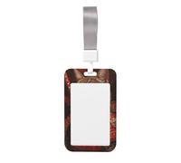 Woshuwo Porte-badge coulissant en plastique rigide avec motif chat orange amusant pour infirmières et bureau