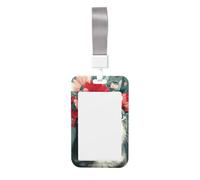 Woshuwo Porte-badge coulissant en plastique rigide avec motif chat tigré gris avec couronne florale pour infirmières et bureau