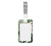 Woshuwo Porte-badge coulissant en plastique rigide avec motif de chouette et feuilles tropicales pour infirmières et bureau