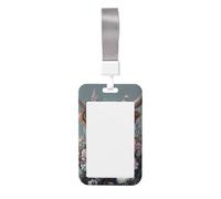 Woshuwo Porte-badge coulissant en plastique rigide avec motif de vache des Highlands pour infirmières et bureau