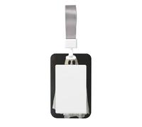 Woshuwo Porte-badge coulissant en plastique rigide avec motif fantôme blanc