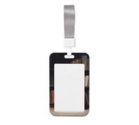 Woshuwo Porte-badge coulissant en plastique rigide avec motif fantôme blanc mignon pour lire un livre dans une bibliothèque