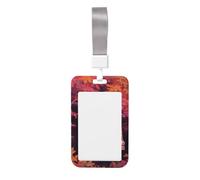 Woshuwo Porte-badge coulissant en plastique rigide avec motif fantômes roses sur une vieille balançoire en bois pour infirmières et bureau