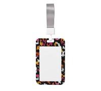 Woshuwo Porte-badge coulissant en plastique rigide avec motif léopard rose jaune aquarelle pour infirmières et bureau