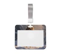 Woshuwo Porte-badge coulissant en plastique rigide avec motif lion majestueux - Forêt d'hiver - Pour infirmières et bureau