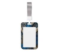 Woshuwo Porte-badge coulissant en plastique rigide avec motif oiseau bleu volant