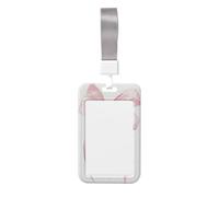 Woshuwo Porte-badge coulissant en plastique rigide avec nœud en ruban rose pastel doux pour carte de travail, porte-nom pour infirmières et bureau