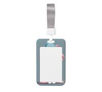 Woshuwo Porte-badge coulissant en plastique rigide avec petit chat blanc mignon pour cartes de travail pour infirmières bureau