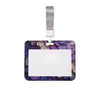 Woshuwo Porte-badge coulissant en plastique rigide avec plumes de hibou violet et lavande pour infirmières et bureau