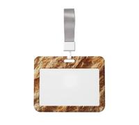 Woshuwo Porte-badge coulissant en plastique rigide avec texture croûte de pain pour carte de travail, porte-nom pour infirmières et bureau