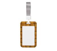 Woshuwo Porte-badge coulissant en plastique rigide avec texture en cuir jaune - Pour infirmières et bureau