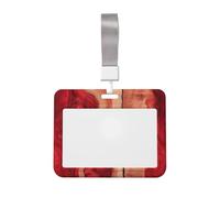 Woshuwo Porte-badge coulissant en plastique rigide avec texture époxy et bois rubis pour infirmières et bureau