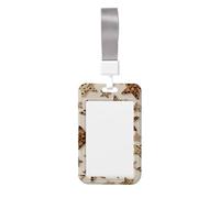 Woshuwo Porte-badge coulissant en plastique rigide avec texture léopard pour cartes de travail, porte-nom pour infirmières et bureau