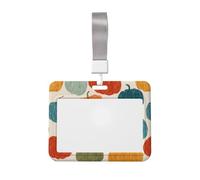 Woshuwo Porte-badge coulissant en plastique rigide dessiné à la main en forme de citrouille pour infirmières et bureau