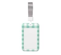 Woshuwo Porte-badge coulissant en plastique rigide en forme de carreaux vert clair et blanc pour infirmières et bureau
