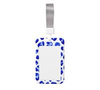 Woshuwo Porte-badge coulissant en plastique rigide imprimé léopard bleu pour infirmières et bureau
