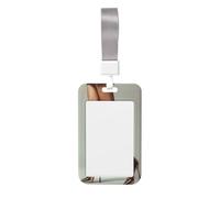 Woshuwo Porte-badge coulissant en plastique rigide imprimé léopard pour infirmières et bureau