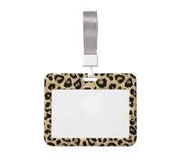 Woshuwo Porte-badge coulissant en plastique rigide imprimé léopard pour infirmières et bureau