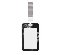 Woshuwo Porte-badge coulissant en plastique rigide noir et blanc avec tête de lion pour infirmières et bureau