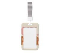 Woshuwo Porte-badge coulissant en plastique rigide pour badge d'identification de fille Rose et orange