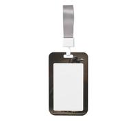 Woshuwo Porte-badge coulissant en plastique rigide pour badge d'identification Motif corbeau perché sur un vieux crâne