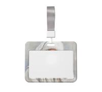 Woshuwo Porte-badge coulissant en plastique rigide pour carte de travail et porte-badge de Noël vintage Père Noël rustique pour infirmières et bureau