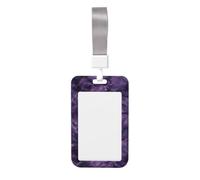 Woshuwo Porte-badge coulissant en plastique rigide pour carte de travail, porte-badge, porte-nom pour infirmières et bureau Violet foncé