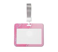 Woshuwo Porte-badge coulissant en plastique rigide pour carte de travail, porte-badge pour infirmières ou bureau Rose