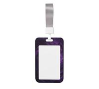Woshuwo Porte-badge coulissant en plastique rigide pour carte de travail, porte-nom pour infirmières et bureau Violet foncé