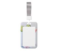 Woshuwo Porte-badge coulissant en plastique rigide pour deux verres avec tranches de citron vert pour cartes de travail, porte-nom pour infirmières et bureau