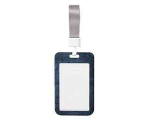 Woshuwo Porte-badge coulissant indigo foncé avec grain subtil en plastique rigide pour cartes de travail, porte-nom pour infirmières, bureau