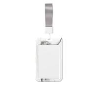 Woshuwo Porte-badge coulissant minimaliste en plastique rigide pour carte de travail, porte-étiquette pour infirmières, bureau