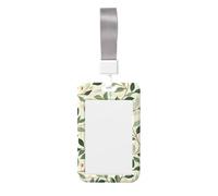 Woshuwo Porte-badge coulissant vert olive et rose poudré en plastique rigide pour cartes de travail, porte-nom pour infirmières, bureau